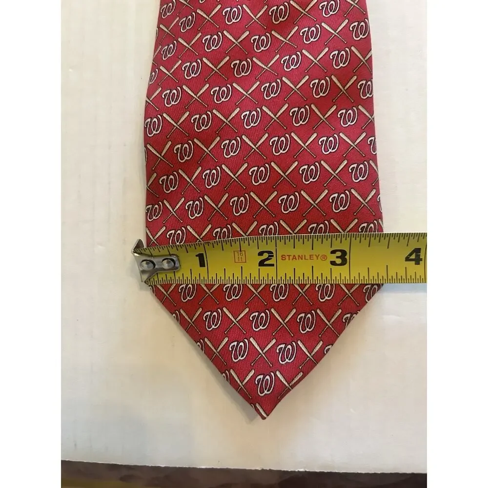 Vineyard Vines Washington Nationals Baseball Red Silk Tie 3.5” Custom Collection